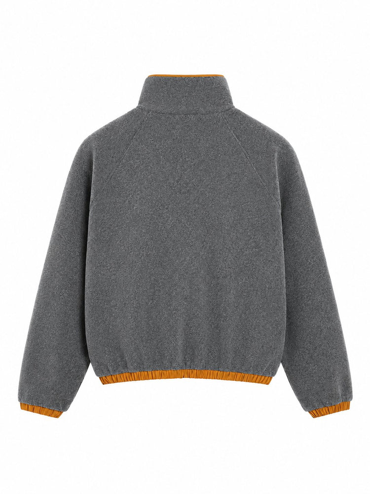 AMI HALF ZIPPED VAREUSE WITH NYLON DETAILS