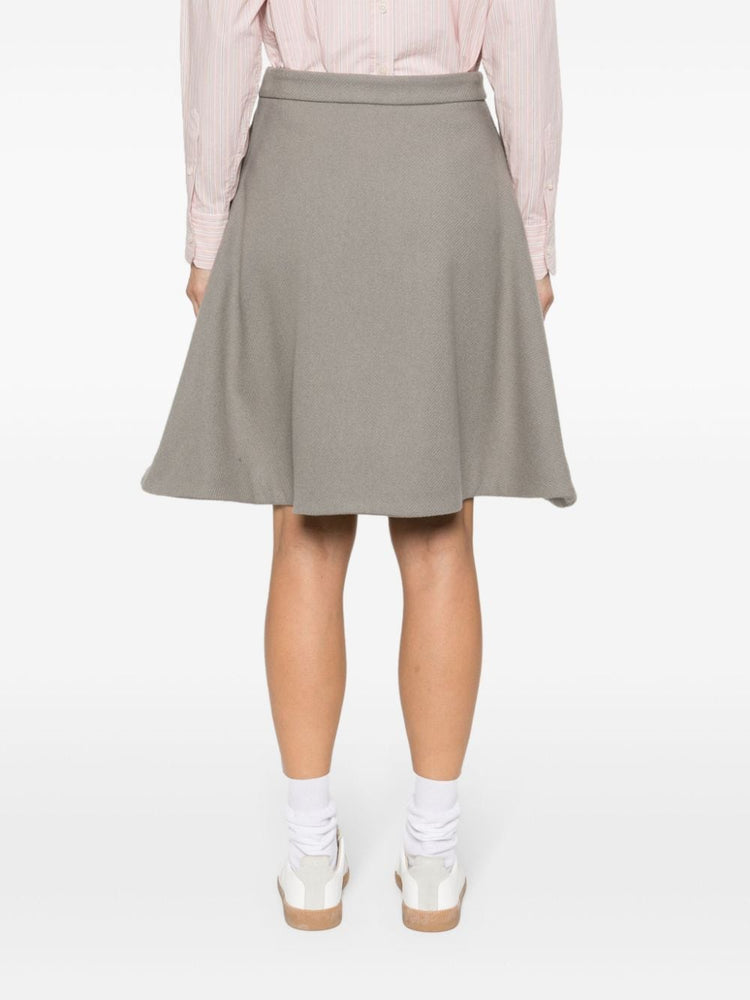 viring-wool blend A-line skirt