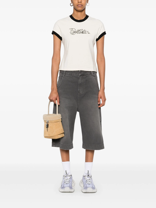 logo-embroidered T-shirt