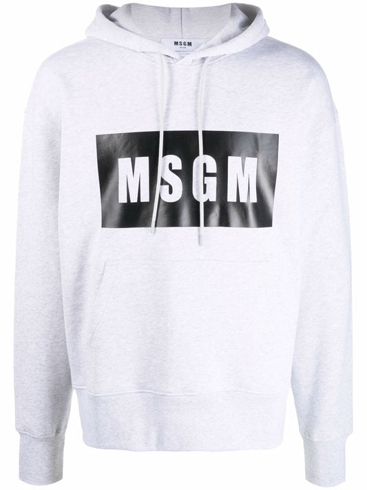 MSGM logo-print cotton hoodie