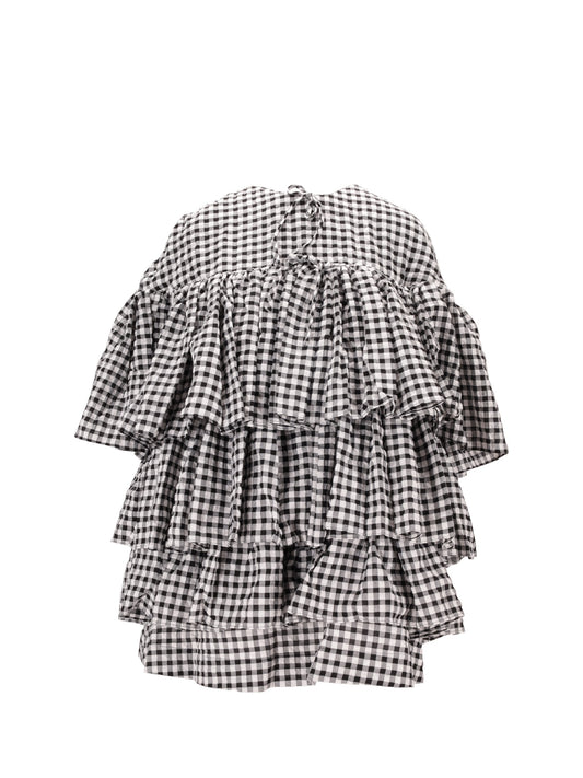 SHORT RUFFLE TIERED DRESS