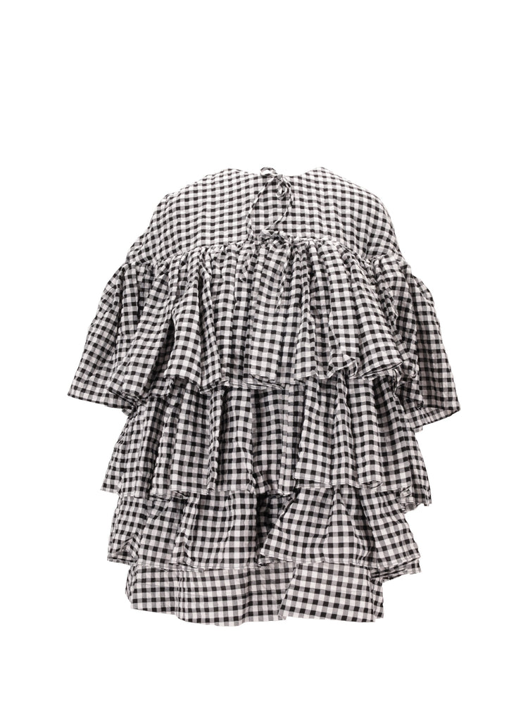SHORT RUFFLE TIERED DRESS