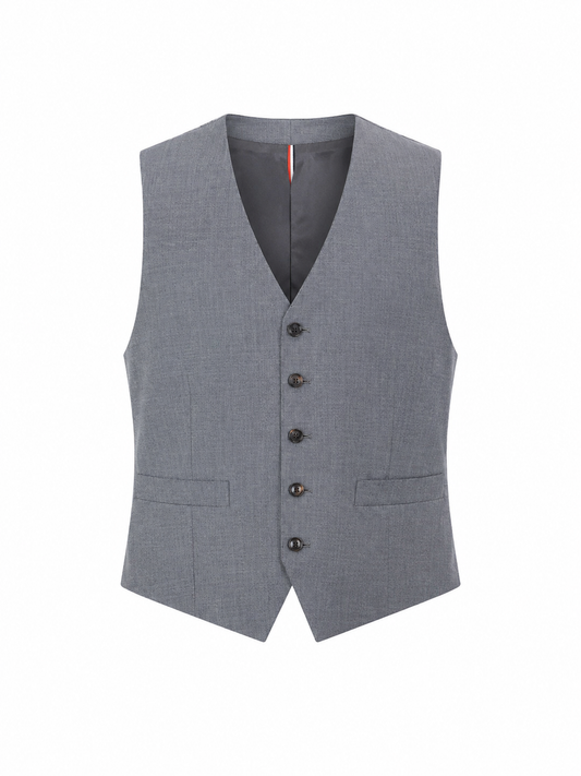 5BUTTON VEST IN SUPER 120’S TWILL