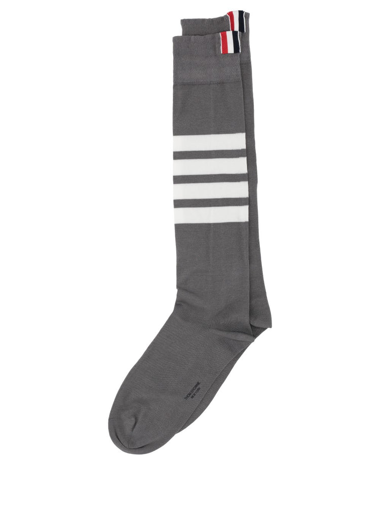 OVER THE CALF SOCKS W/ 4 BAR IN LIGHTWEIGHT COTTON