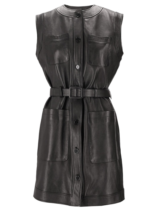LA ROSE abito in pelle nero