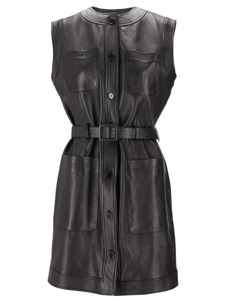 LA ROSE abito in pelle nero