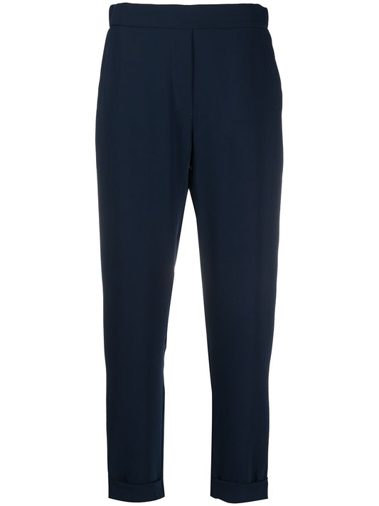 mid-rise tapered-leg trousers