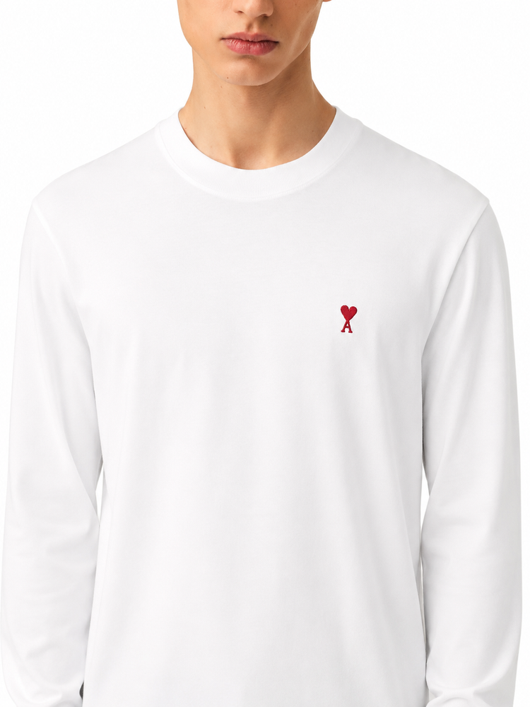 LONG SLEEVES TSHIRT WITH RED AMI DE COEUR