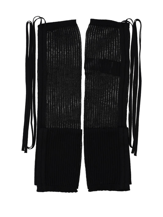 ADEL OPEN RIB LEG WARMERS COTTON CASHMERE SILK KNI