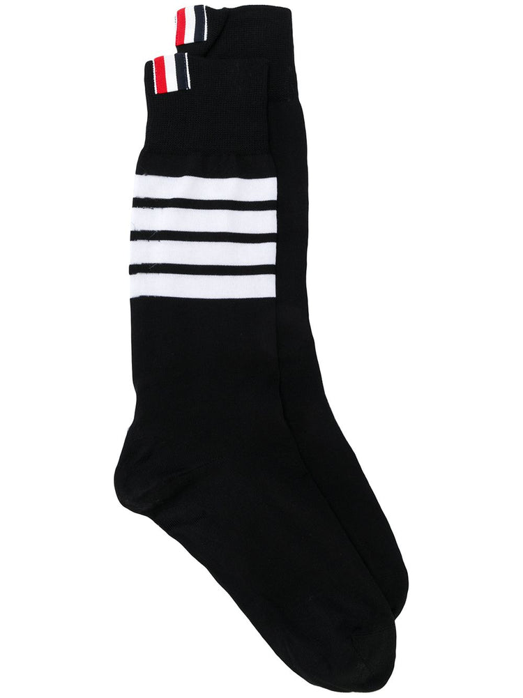 MID CALF SOCKS W/ 4 BAR IN LIGHTWEIGHT COTTON