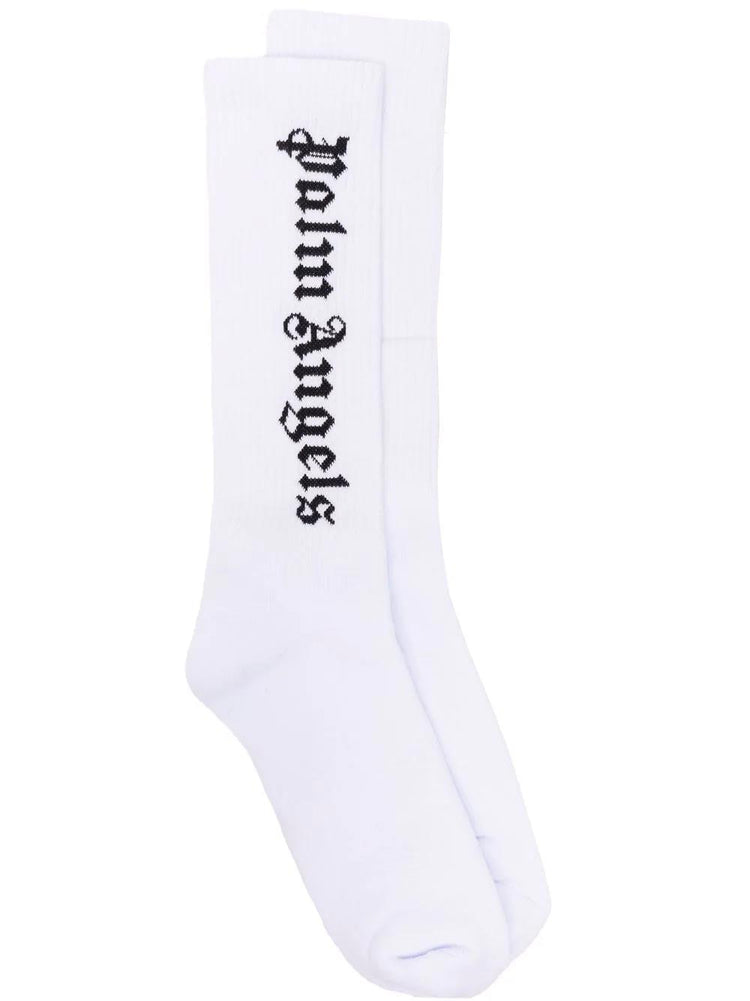 classic intarsia-logo socks