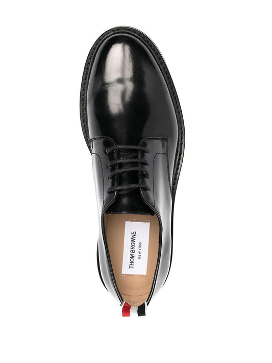 UNIFORM LACE-UP SHOE W/ MICRO SOLE IN POLISHED CALF LEATHER