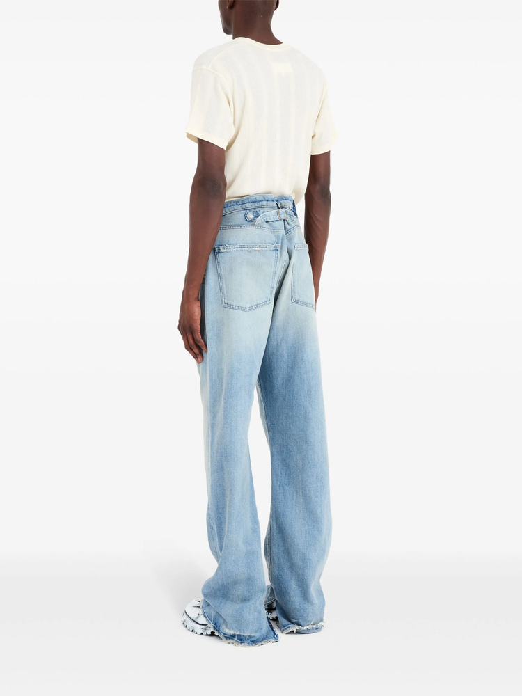 five-pocket straight-leg jeans