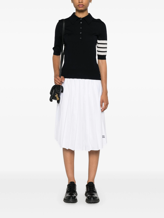 fine-knit polo top