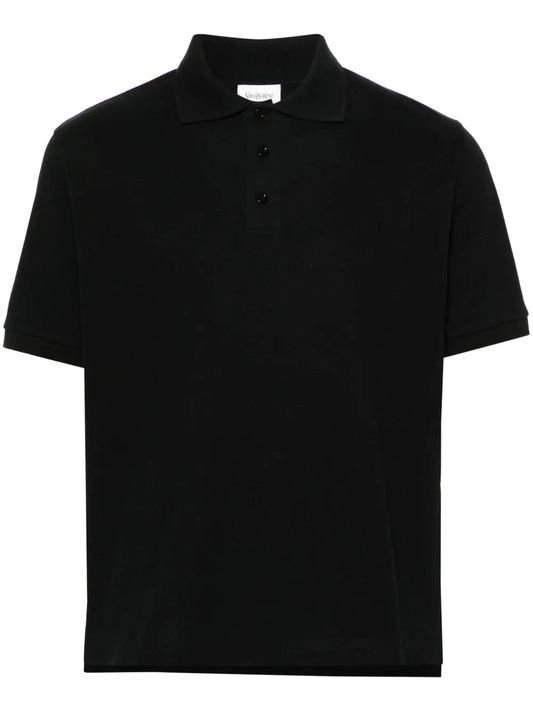 Cassandre-embroidered piqué polo shirt