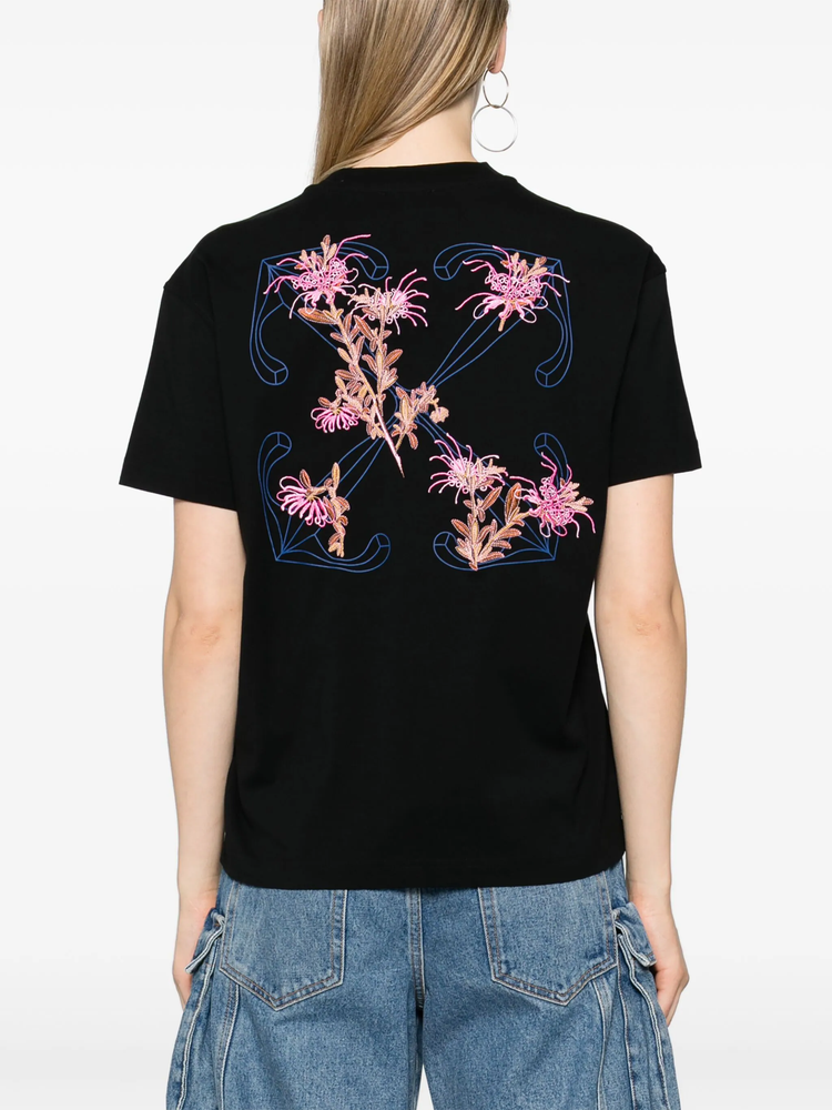 Arrows-embroidered cotton T-shirt