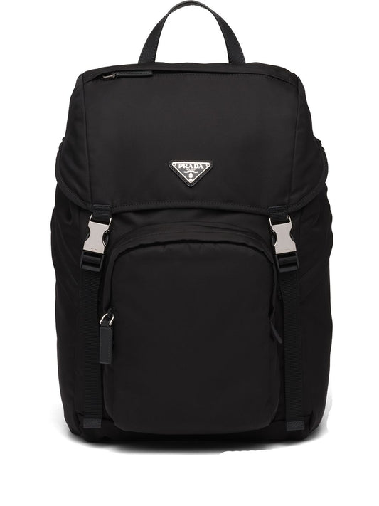 Re-Nylon and saffiano leather backpack