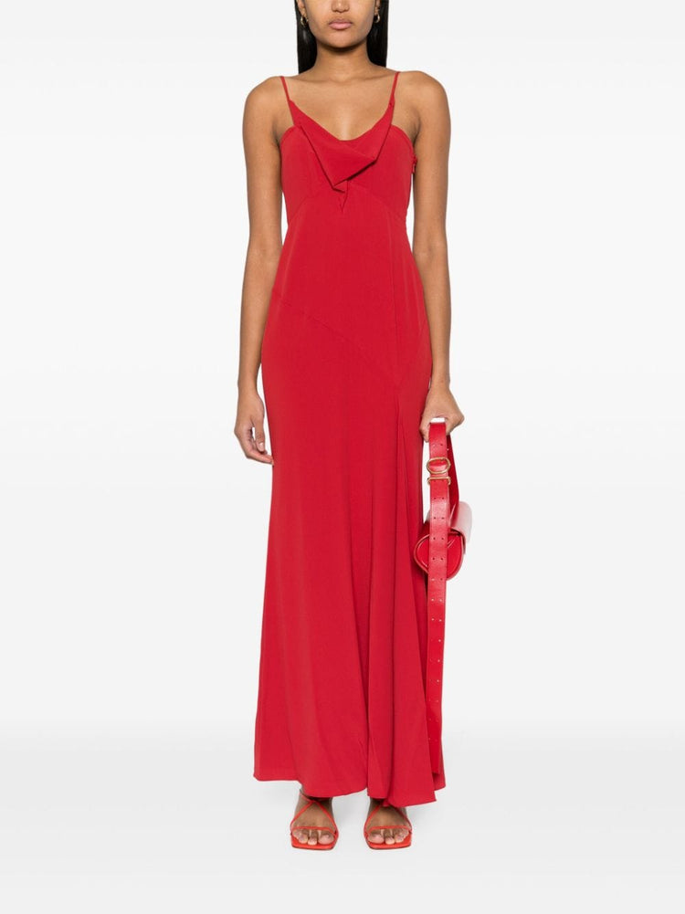 Kapri cowl-neck crepe maxi dress