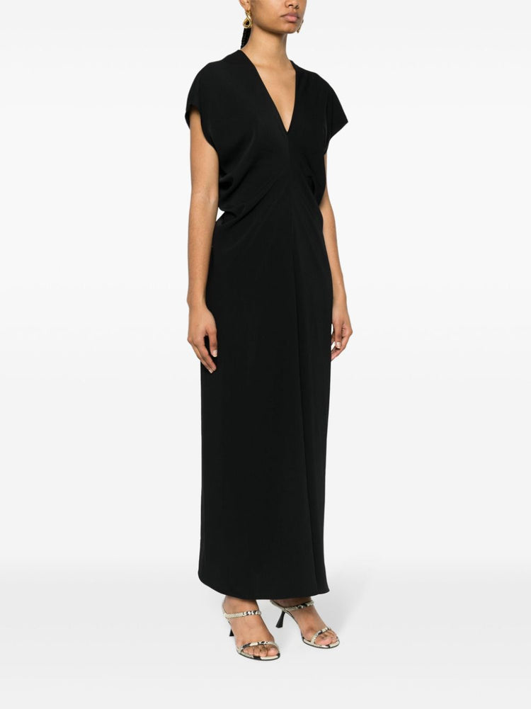 draped cady maxi dress