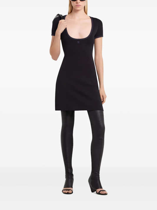 Holistic contrast mini dress