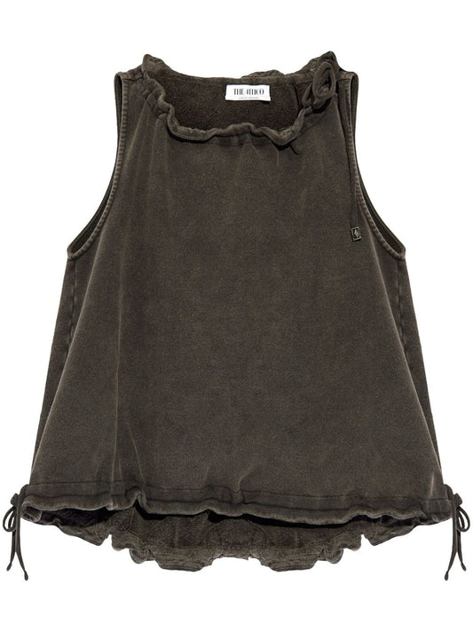 drawstring cotton tank top