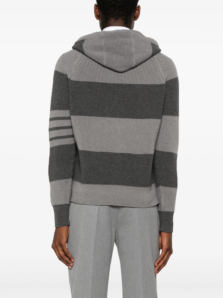 striped knitted hoodie