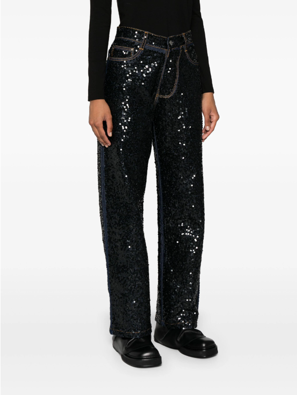 Guff sequin-embellished straight jeans