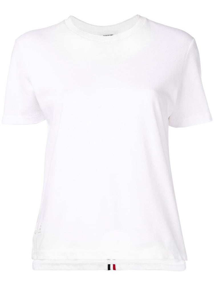 RELAXED FIT SHORT SLEEVE TEE W/ CENTER BACK RWB STRIPE IN CLASSIC PIQUE