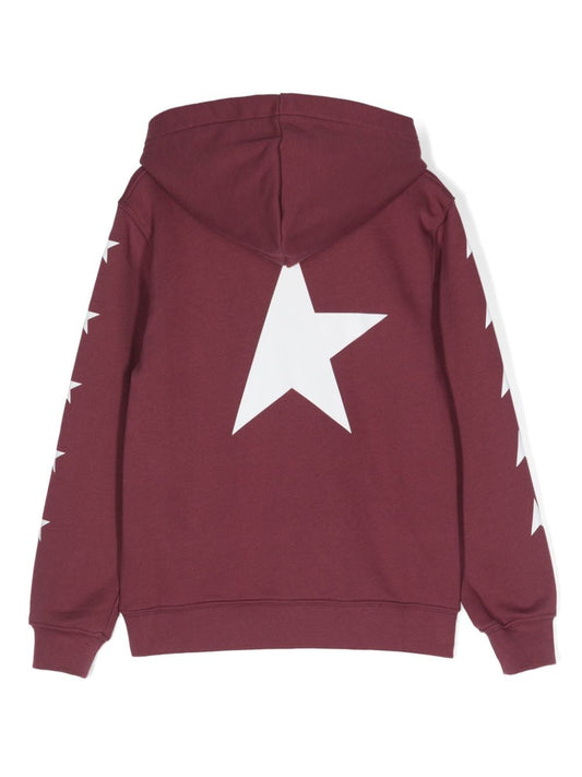 star-print drop-shoulder hoodie