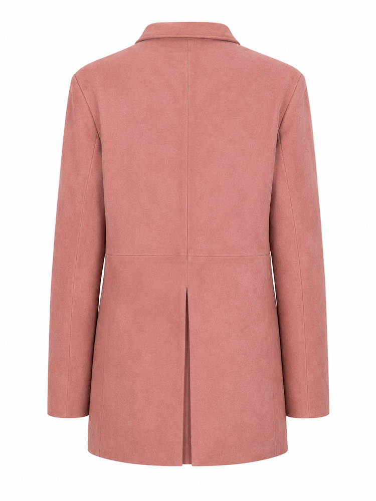 LA ROSE cappotto camoscio rosa