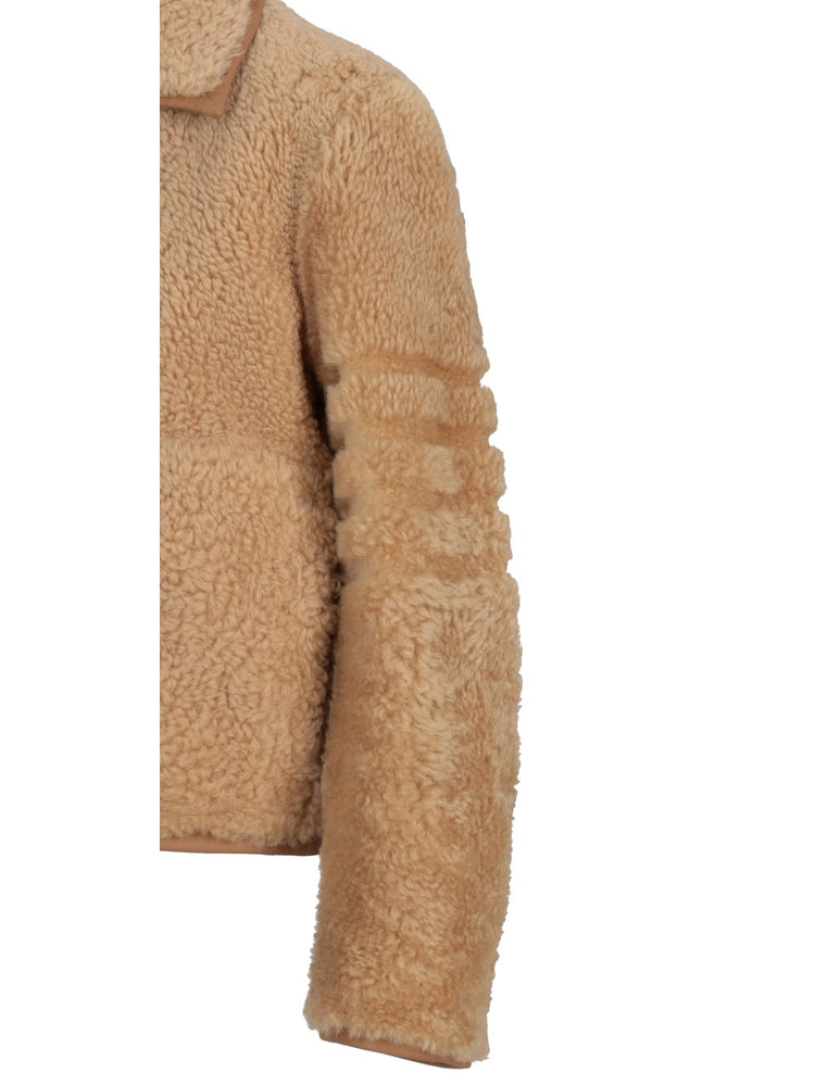 BELL SLEEVE JACKET W/ SHAVED 4BAR IN SHEARLING