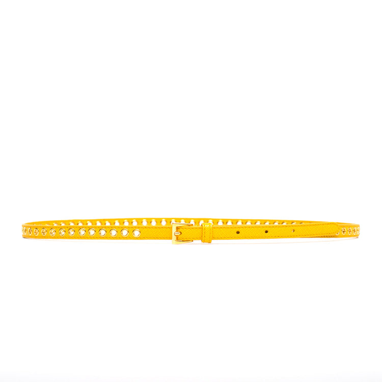 PRADA skinny eyelet belt mimosa