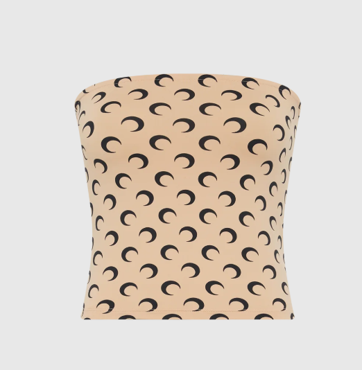 MOON PRINTED JERSEY SLEEVELESS TUBE TOP