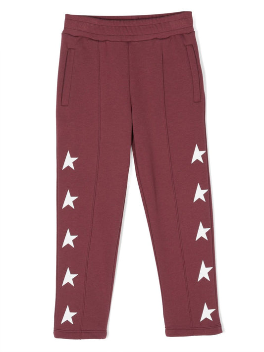 star-print trach trousers