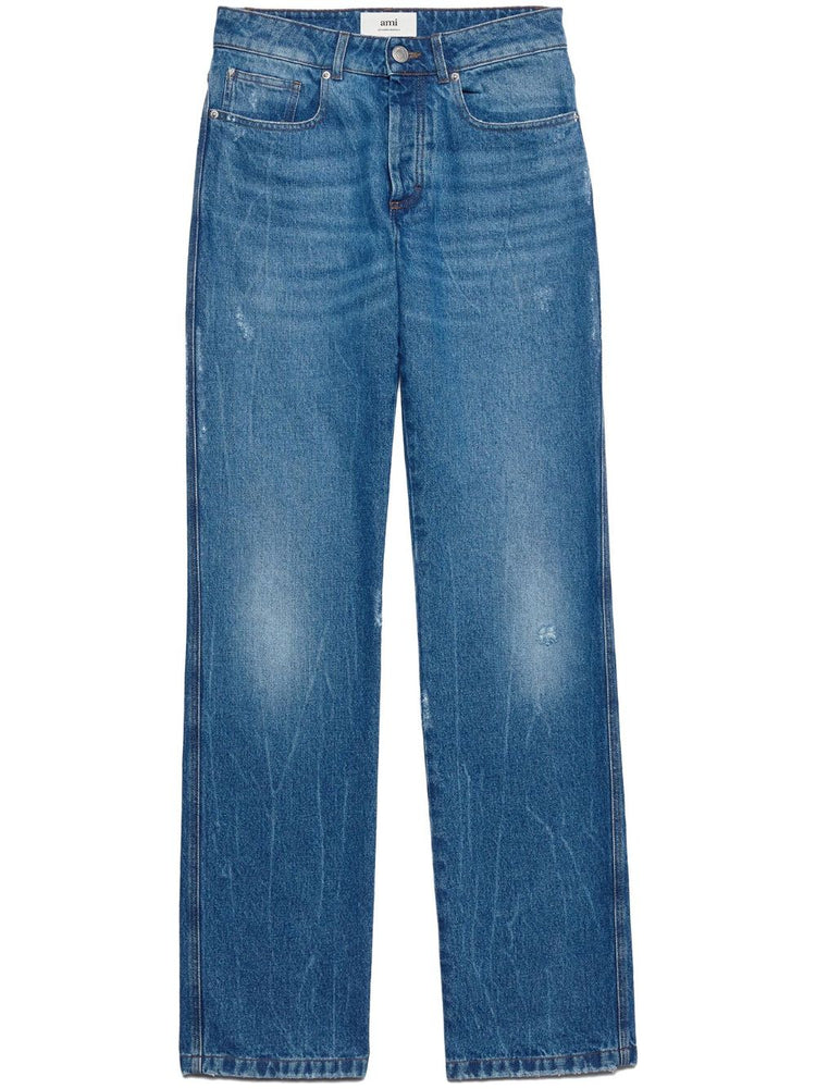 low-rise straight-leg jeans