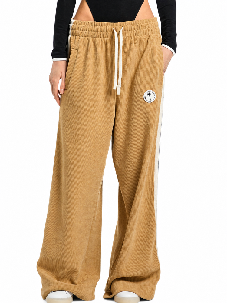 PALM TREE CHENILLE LOOSE TRACK PANTS