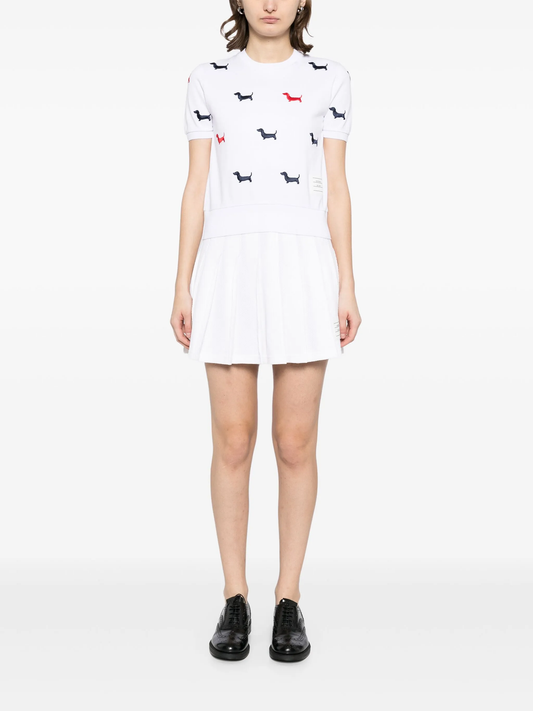 embroidered-hector dog logo T-shirt