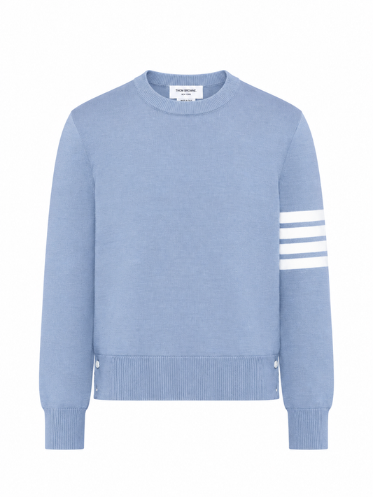 CLASSIC CREWNECK PULLOVER W/ 4 BAR SLEEVE IN FINE MERINO WOOL