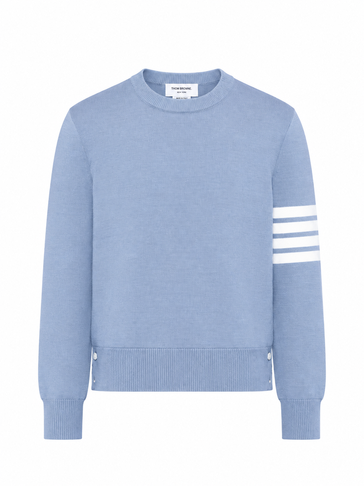 CLASSIC CREWNECK PULLOVER W/ 4 BAR SLEEVE IN FINE MERINO WOOL