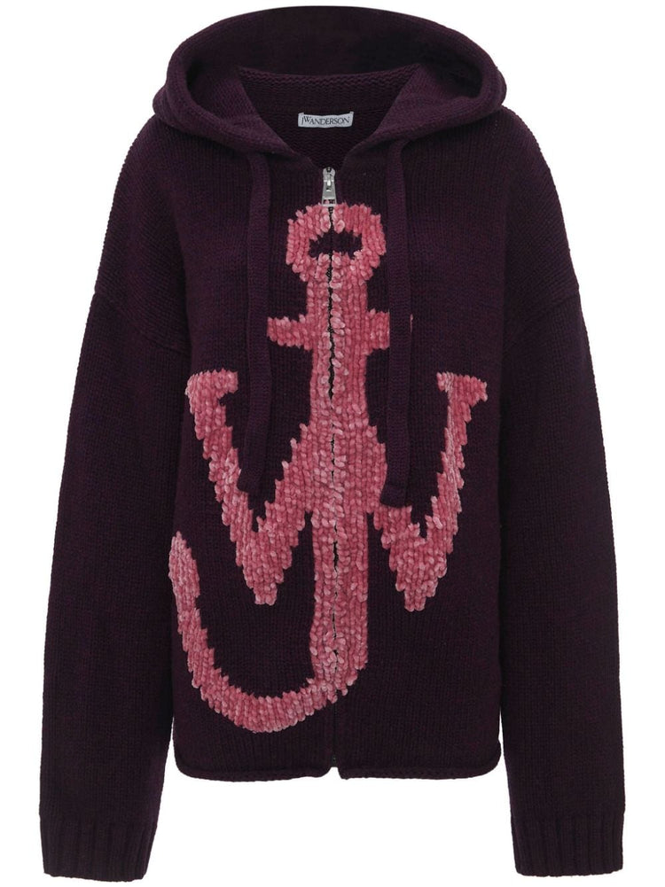 anchor-logo zip hoodie