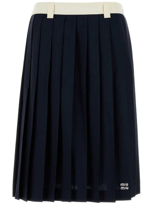 pleated midi skirt