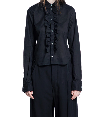 ERMA SLIM FIT RUFFLED SHIRT LIGHT COTTON