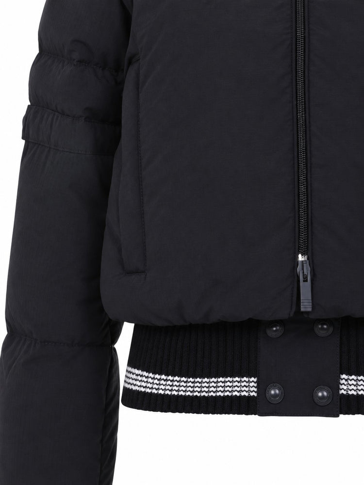 CROPPED DOWNFILLED ZIP FRONT JACKET (19) IN SHINY RIPSTOP