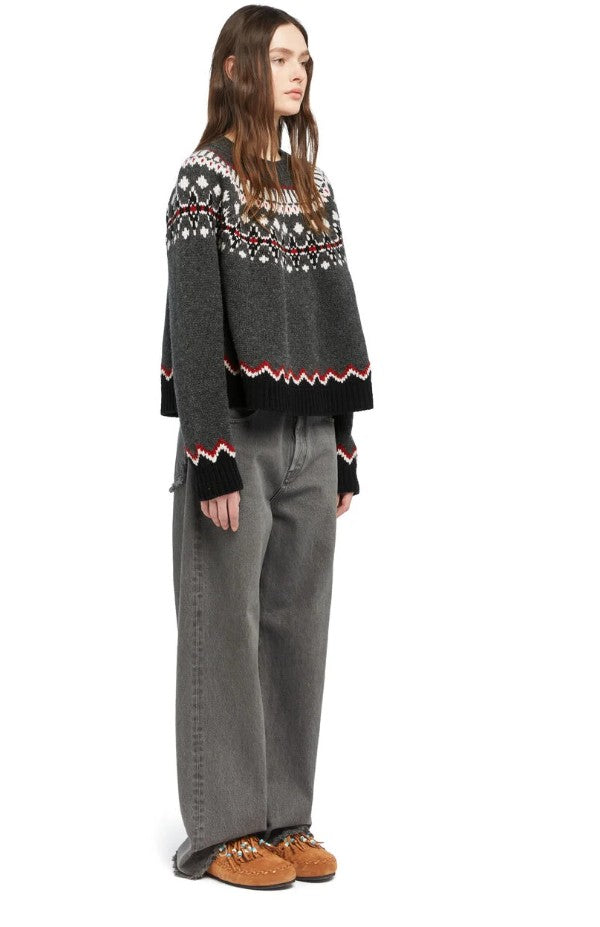 SWEET WINTER SWEATER BRICK/MULTICOLOR