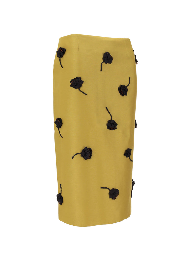 Back Slit Straight Skirt