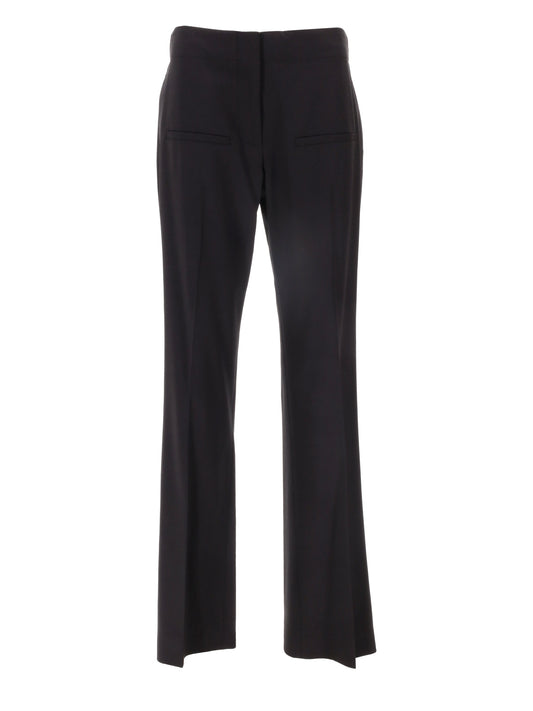 front-slit straight-leg trousers