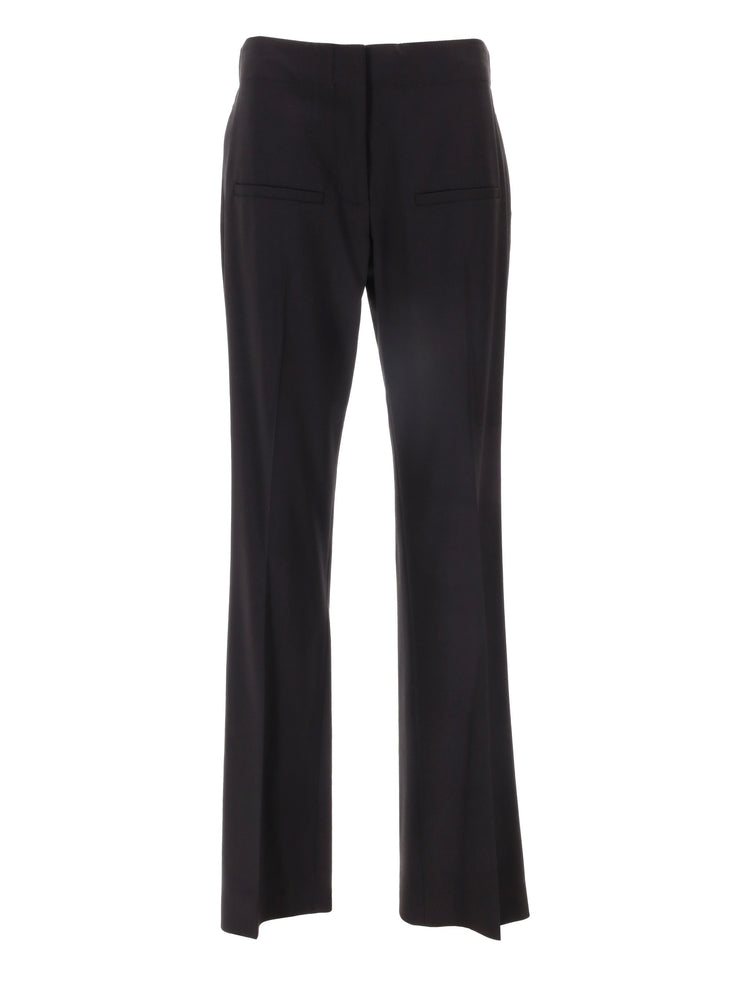 front-slit straight-leg trousers