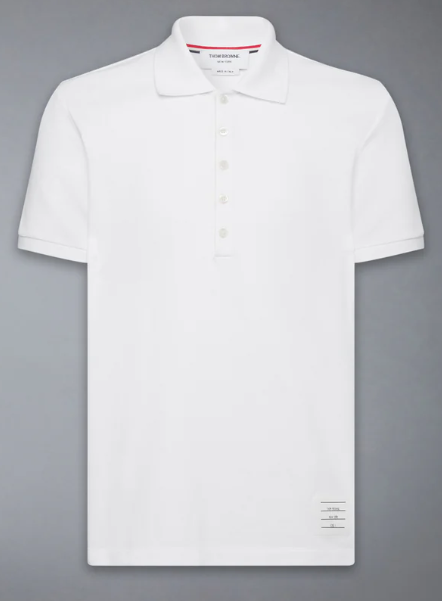 SHORT SLEEVE RIB CUFF POLO W/ ENGINEERED 4 BAR STRIPE IN CLASSIC PIQUE
