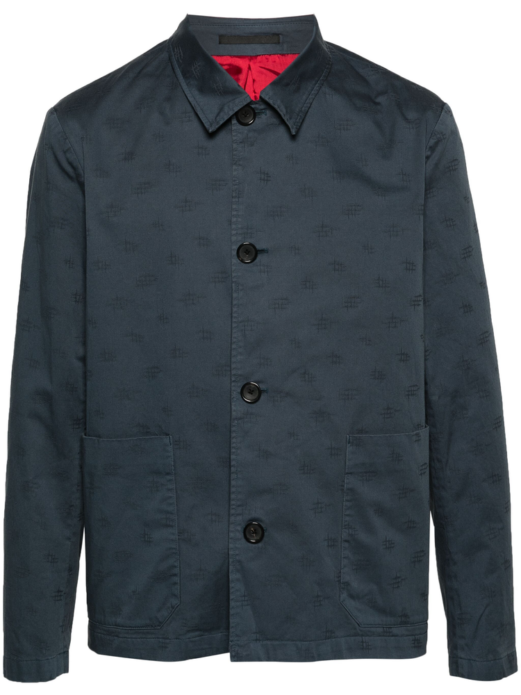 monogram-jacquard shirt jacket