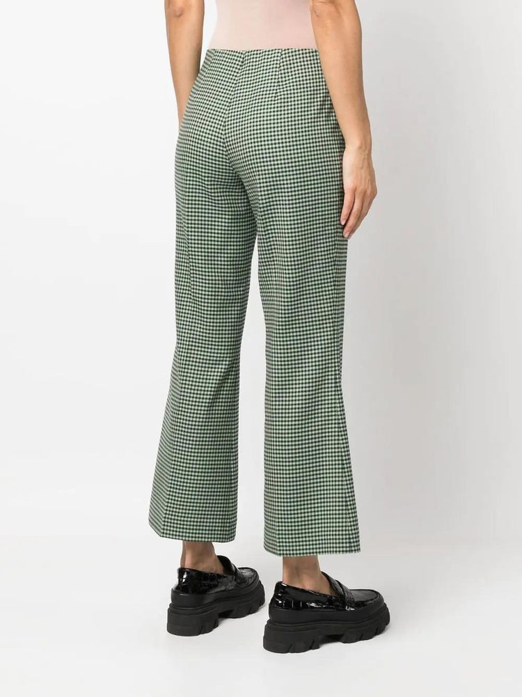 PAROSH houndstooth flared trousers